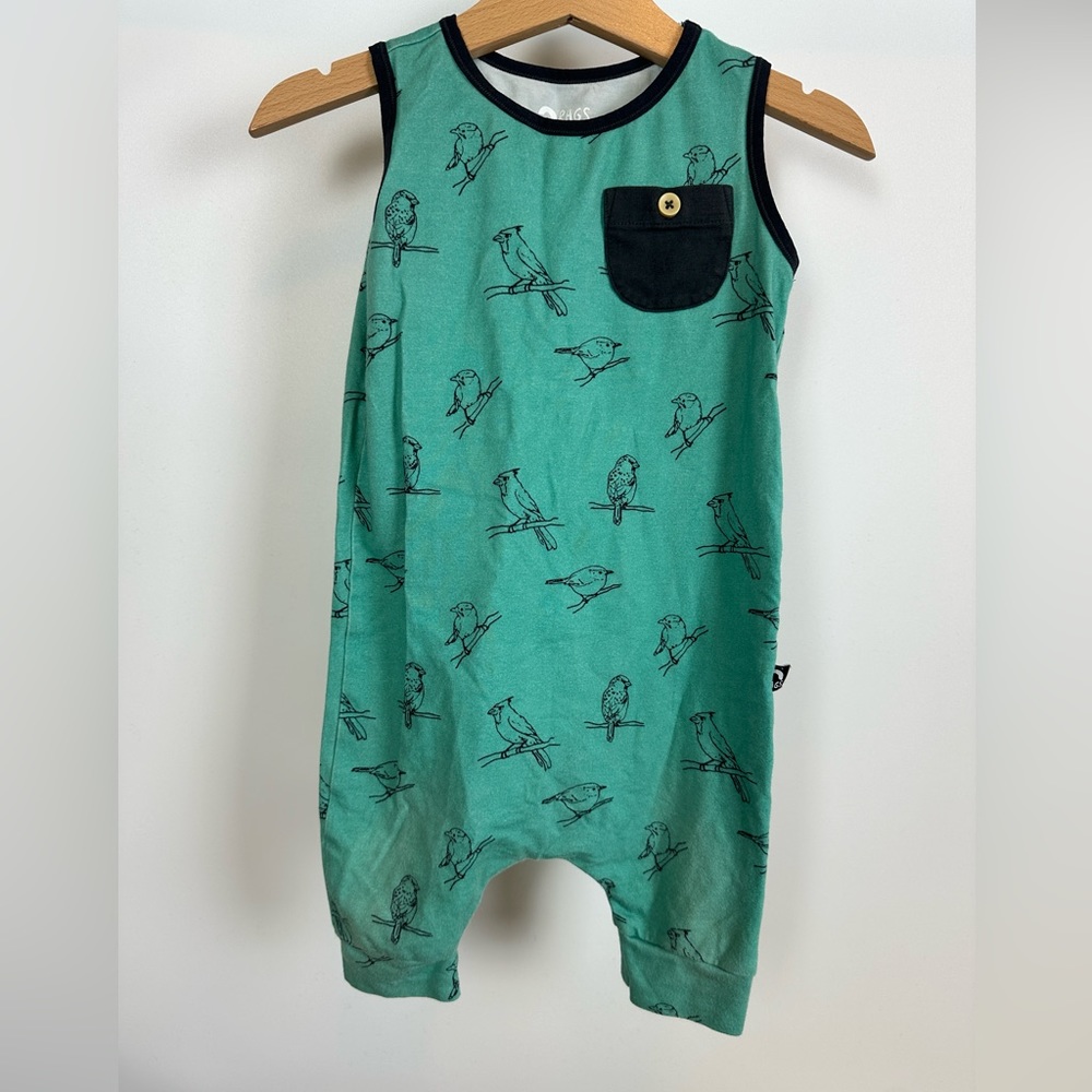 RAGS Birds Short‎ Tank Capri Romper Spring Birds Turquoise 18-24M